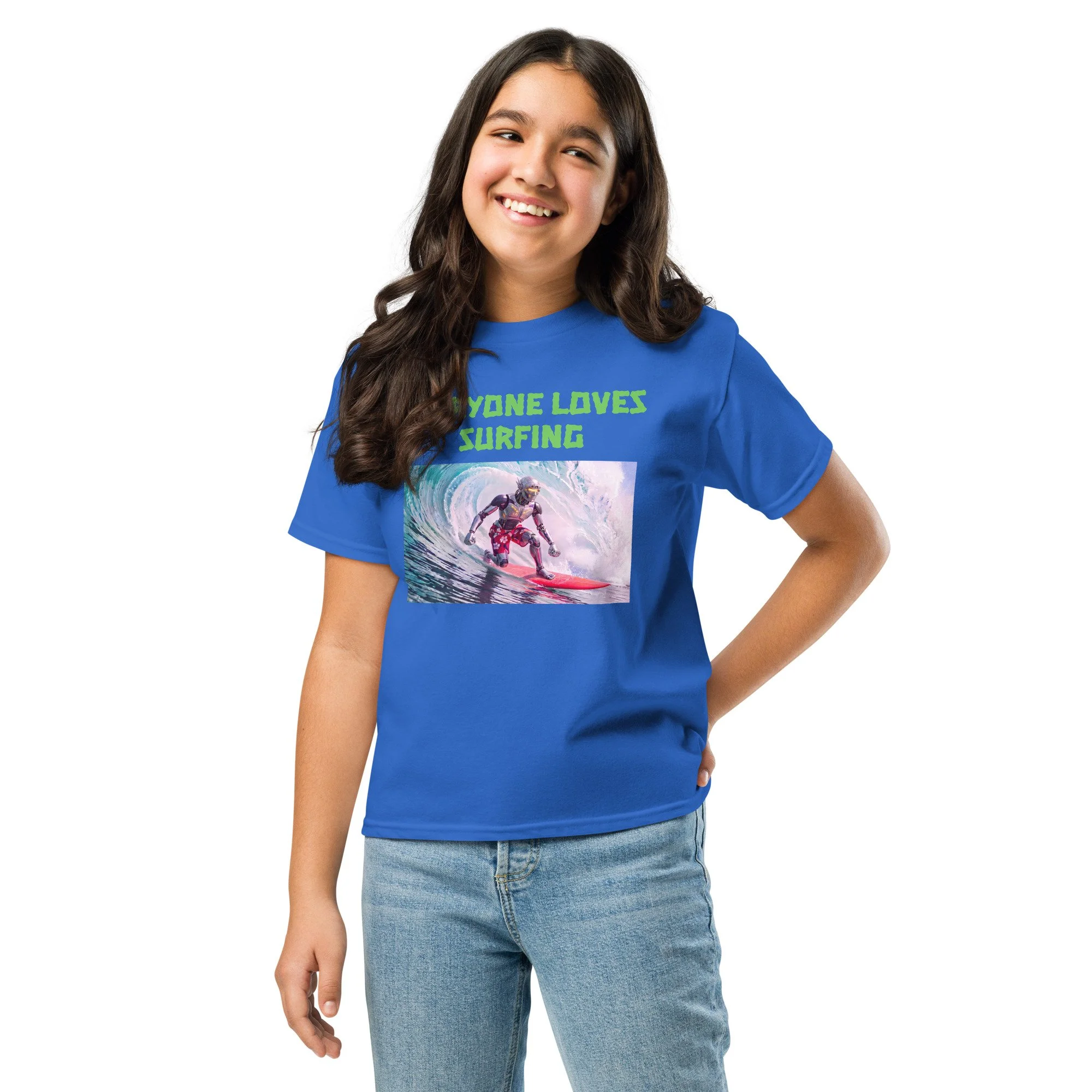 "Everyone Loves SURFING" Amusing, Fun Designed Youth 100% Cotton T-Shirt