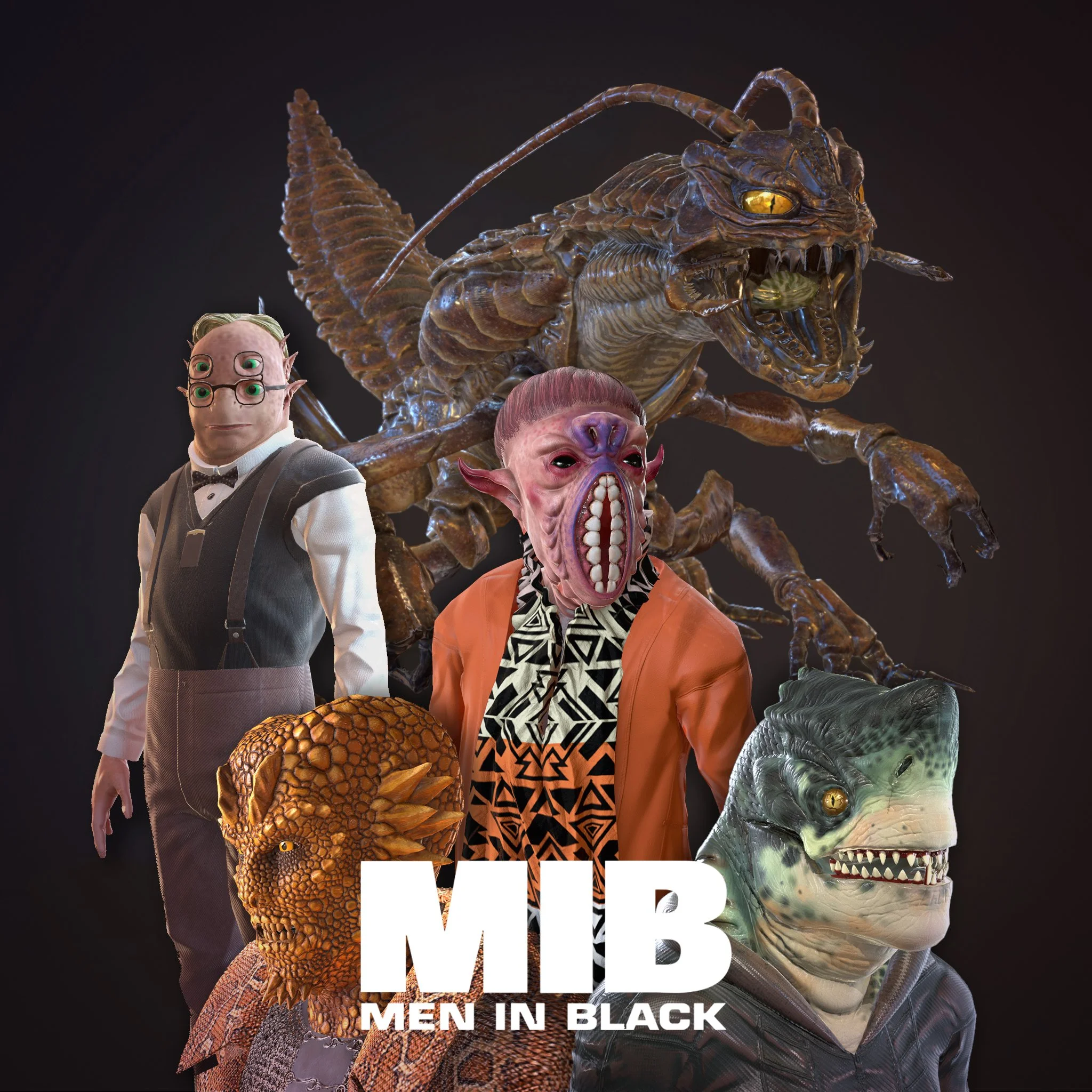 MIB Arcade Video Game 3D Assets and Animation