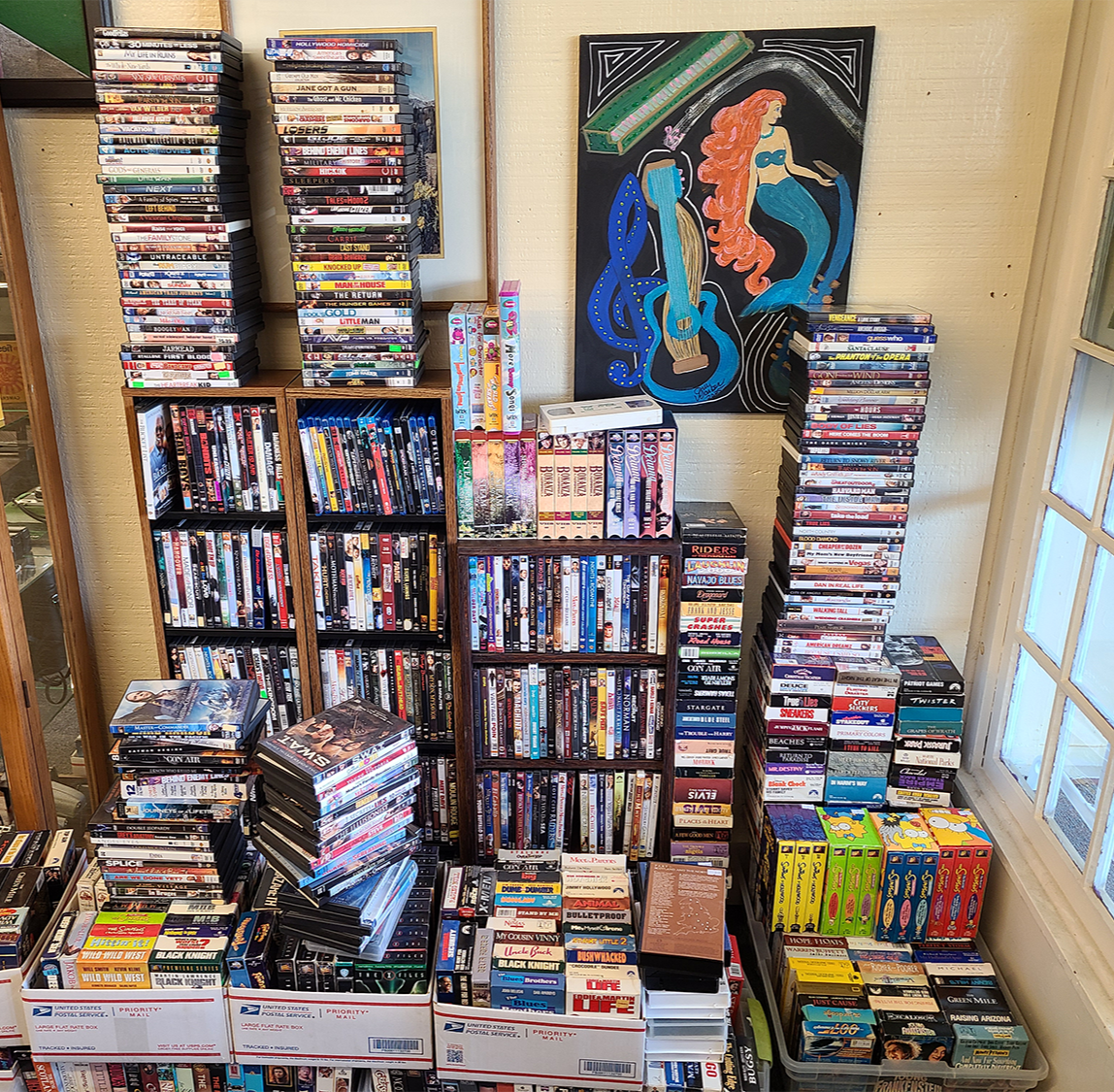 VHS and DVDs for sale