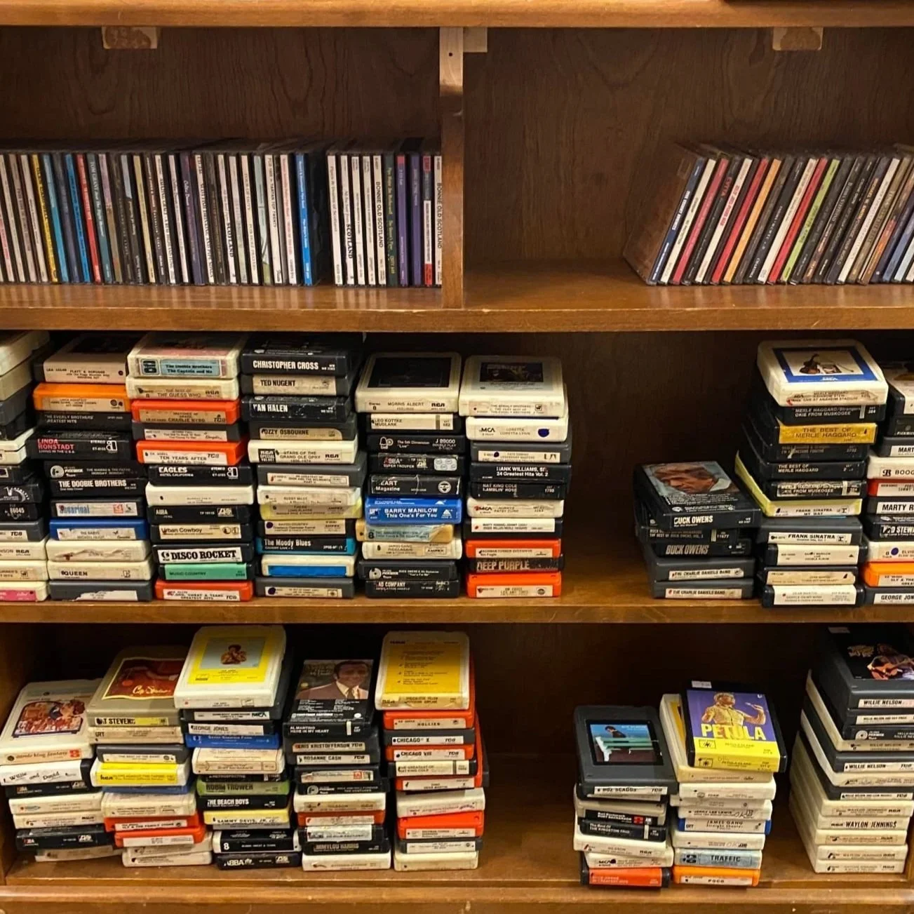 8-track tapes and cds