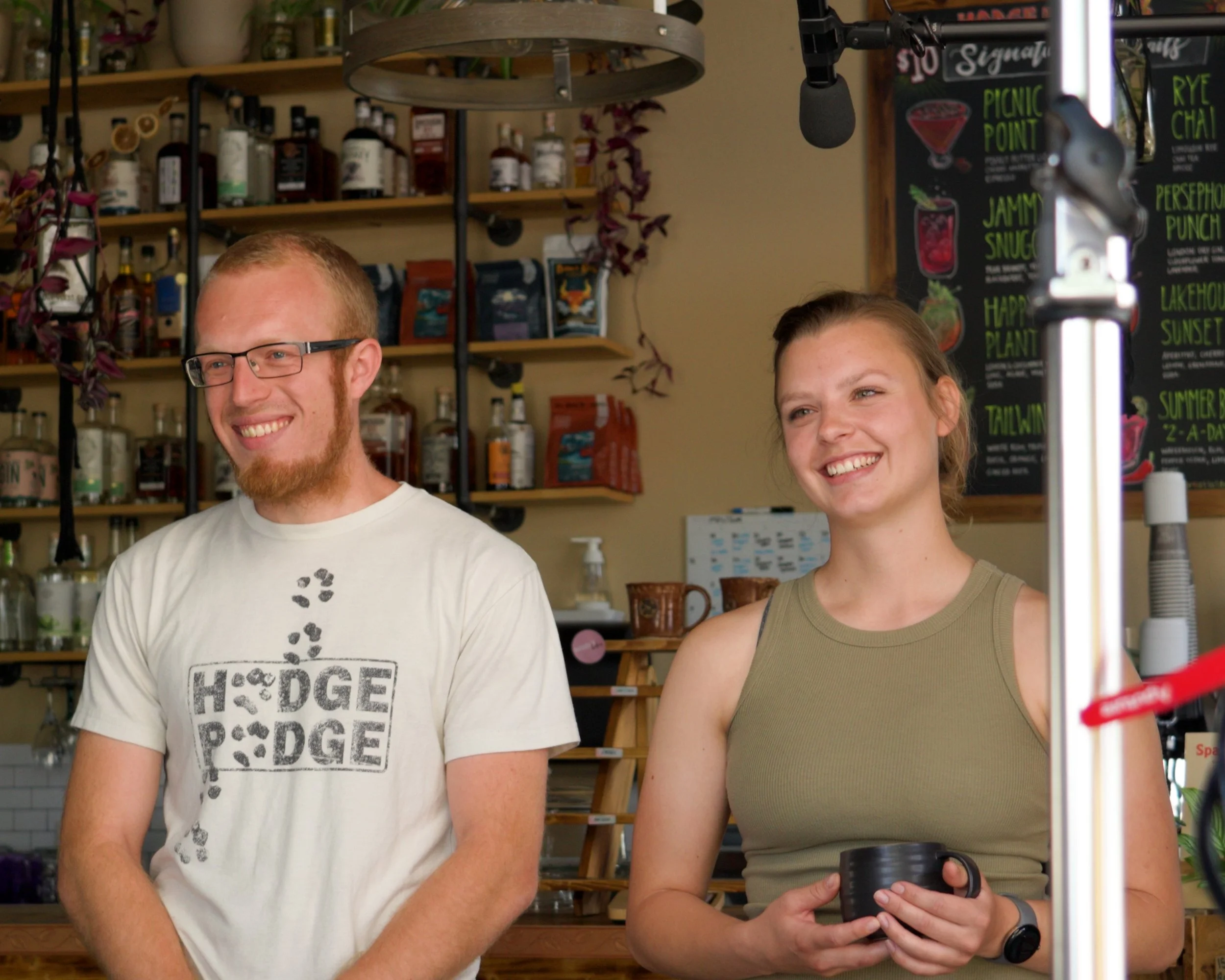 Katie and Kevin Filming at Hodge Podge