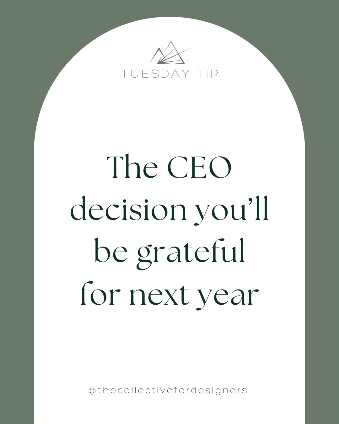 One of the most powerful shifts you can make as a designer-turned-CEO is choosing to run your business with intention instead of urgency.⁠
⁠
The CEO decision you&rsquo;ll be grateful for next year?⁠
⁠
Choose one thing you&rsquo;re going to get really
