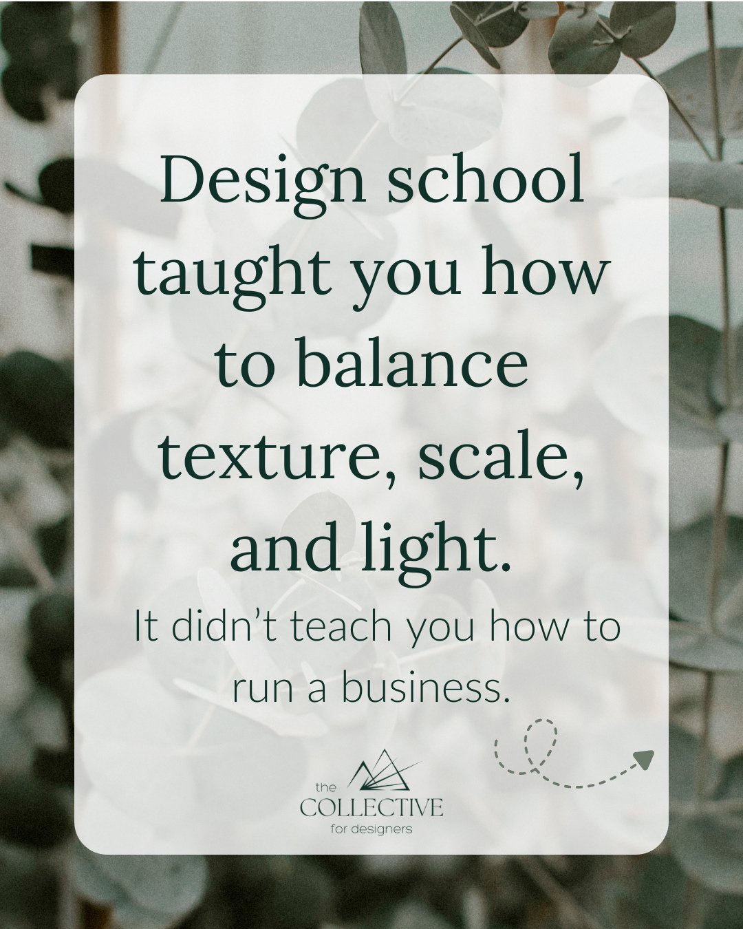 If you&rsquo;ve ever wondered why the business side of design feels so hard, this one's for you.⁠
⁠
👉 You weren&rsquo;t taught to run a business.⁠
⁠
Design school did exactly what it was meant to do: it taught you how to design.⁠
⁠
But it probably d