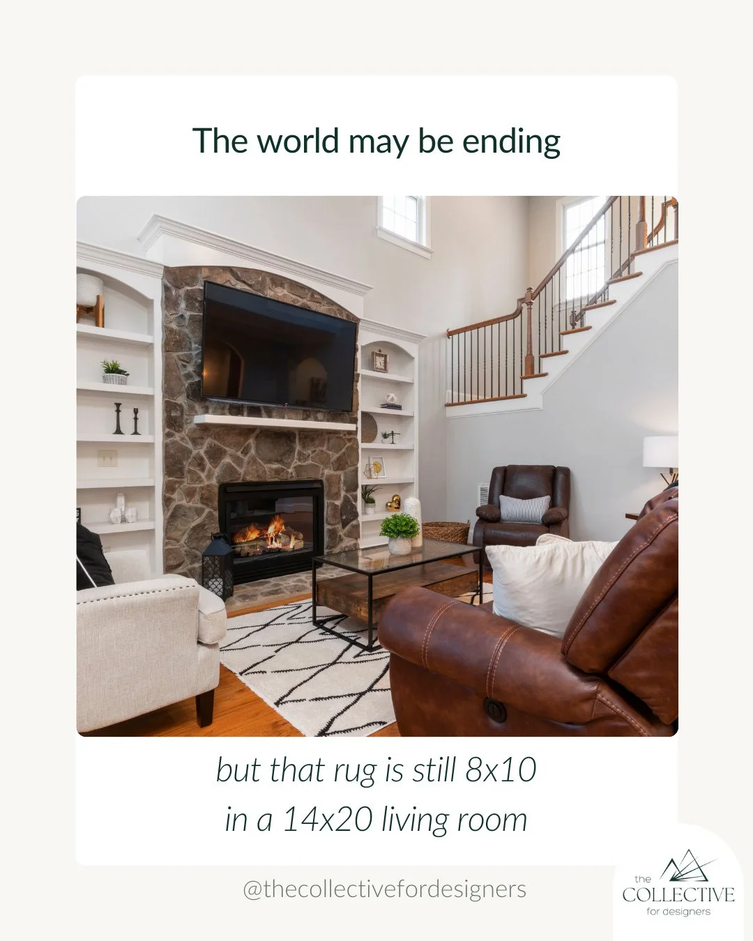 The world: chaos.⁠
⁠
Interior designers:⁠
&hellip;but the rug is still too small.⁠
⁠
Somewhere between global headlines and client meetings, designers are still out here fixing lighting plans, moving sofas, and quietly judging rug sizes.⁠
⁠
Because e