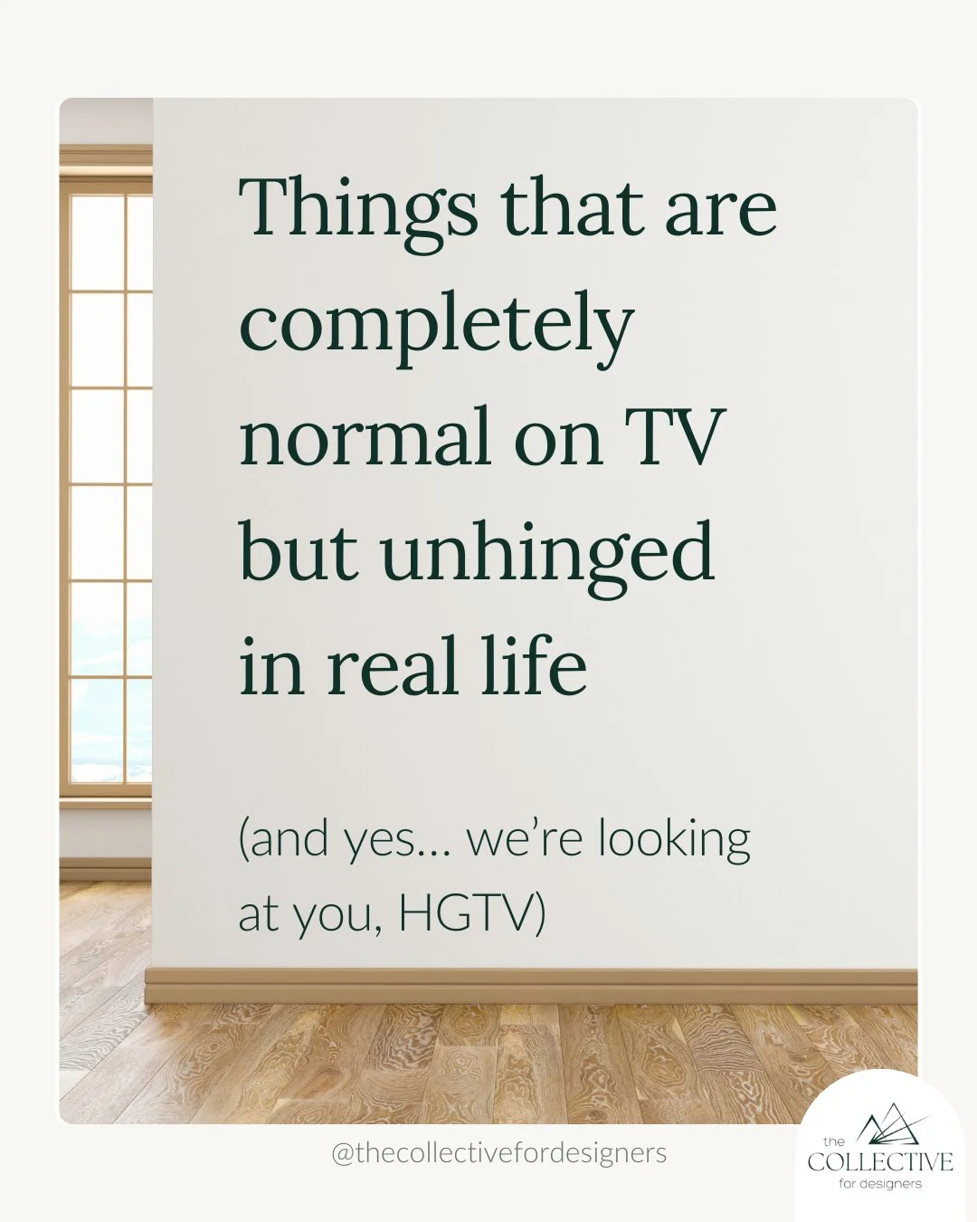Things that are completely normal on TV&hellip; but unhinged in real life 😅⁠
⁠
If you&rsquo;ve ever managed a project timeline, chased down a lead time, or walked a client through *one more* decision&hellip; you already know.⁠
⁠
Send this to your de