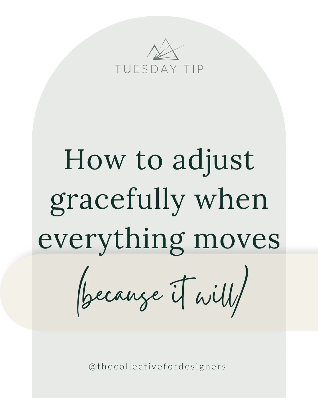 Things moving doesn&rsquo;t mean things are falling apart.⁠ It means you&rsquo;re working in a real, dynamic business.⁠
⁠
Delays. Changes. Shifts in scope.⁠
They&rsquo;re not the exception, they&rsquo;re part of reality.⁠
⁠
Graceful adjustment starts