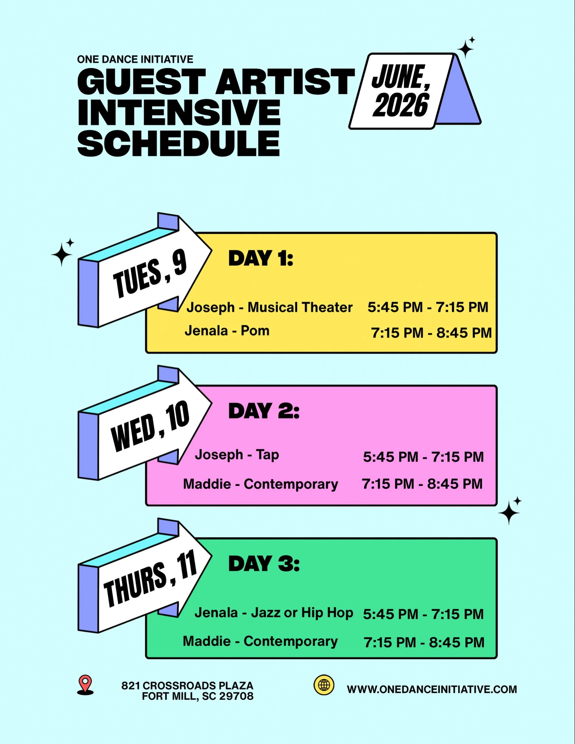 Have you signed up for our Guest Artist Intensive? 

We are only 1️⃣1️⃣ days away from our 1st ever Guest Artist Intensive! There are still some spots available!! Don&rsquo;t miss out on the opportunity to learn and train from some amazing artists! 
