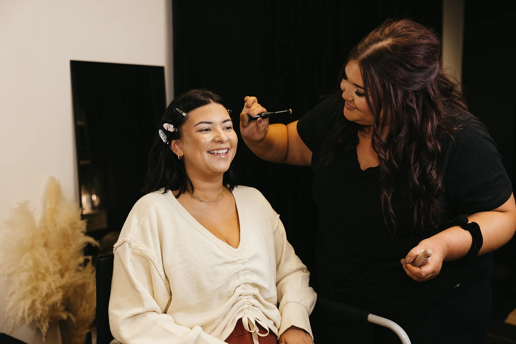 Image of Morgan doing makeup