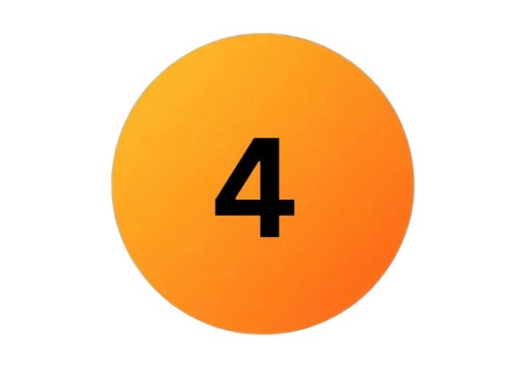 Number four inside an orange circle with a gradient, against a black background.