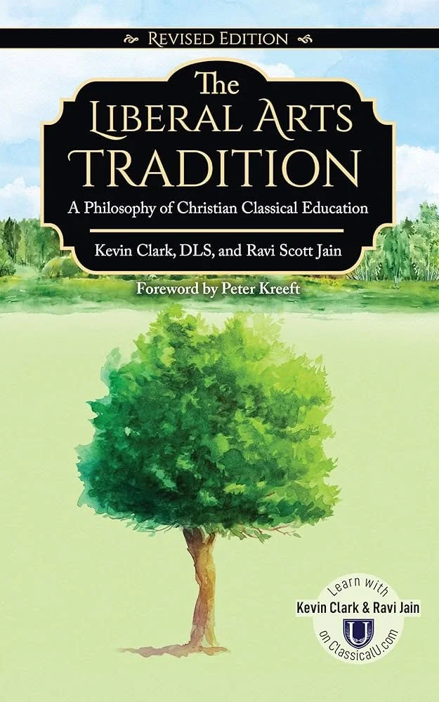Book cover titled "The Liberal Arts Tradition" with a green watercolor illustration of a tree on the front.