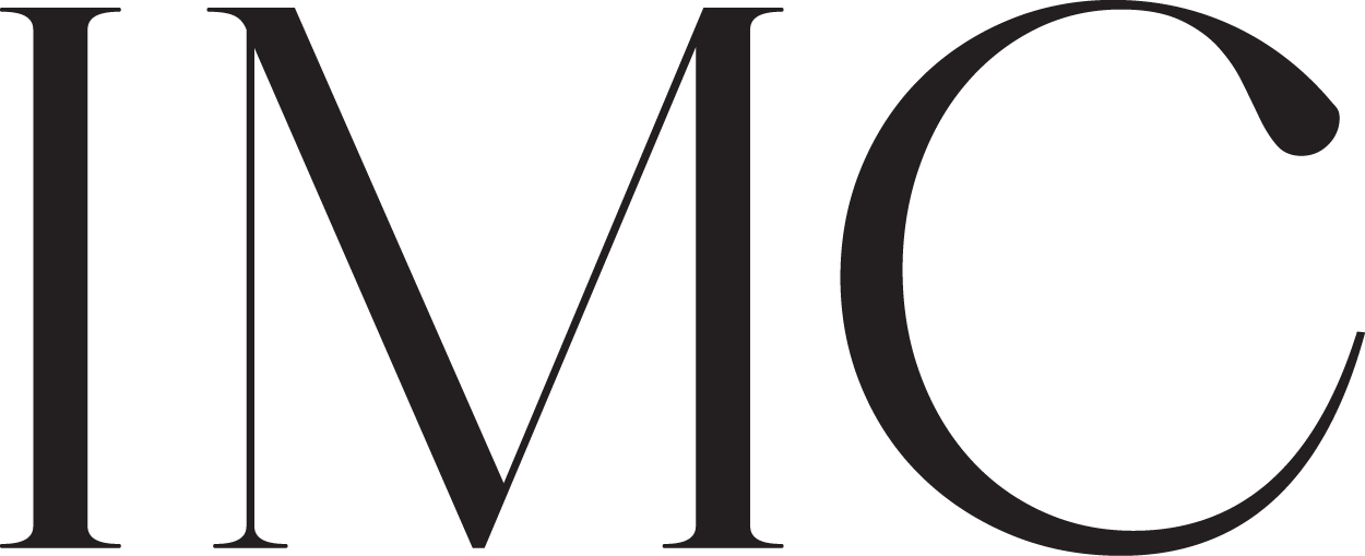Black text spelling out three letters, I, M, C, on a transparent background.