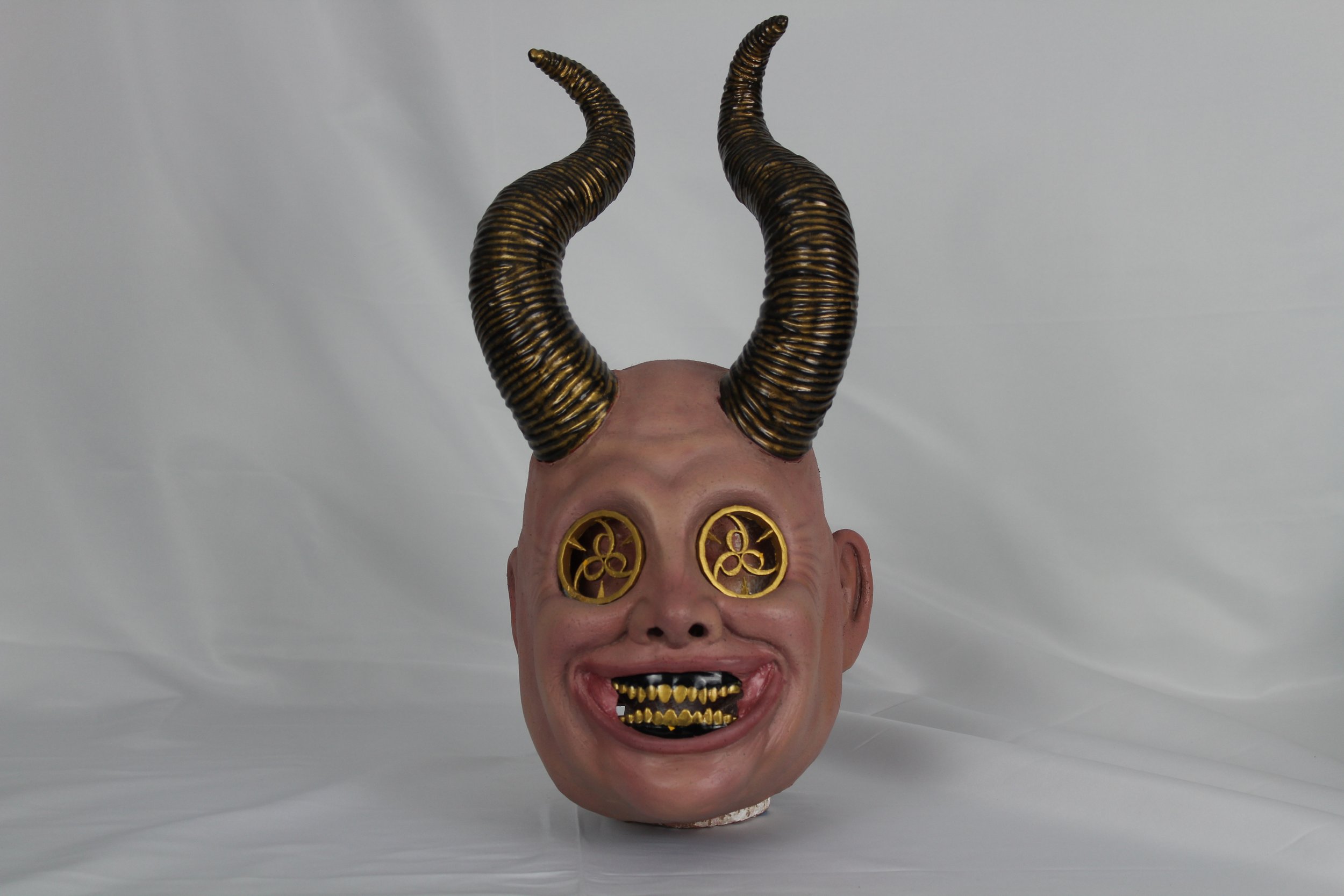 Holy Scorcher comes with 3d printed horns, eyes, and teeth.  Inspired by evangelist TV personalities.  