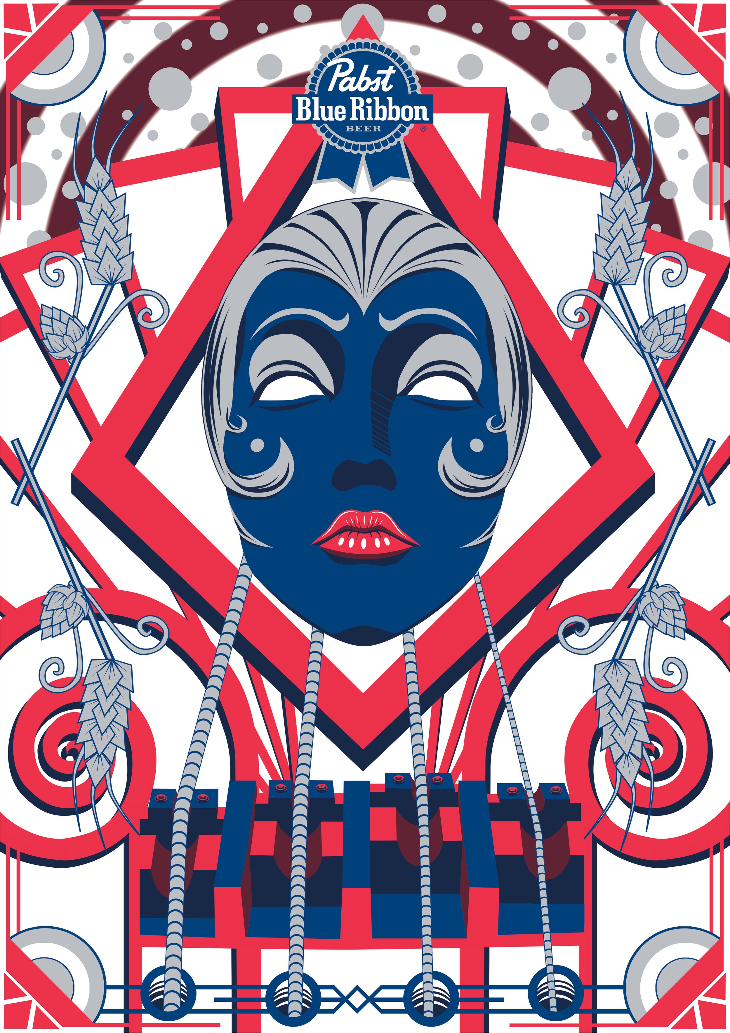 Made for a Pabst Blue Ribbon Art Can contest. 