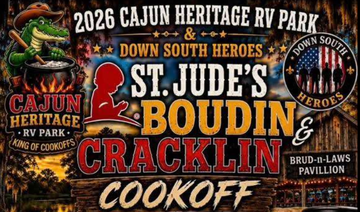 2026  Cajun Heritage RV Park & Down South Heroes St. Jude's Boudin & Cracklin Cookoff