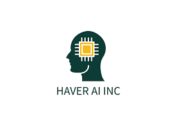 Silhouette of a human head with a microchip inside, logo for HAVER AI INC.