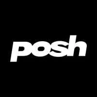 Posh logo with white text on a black background