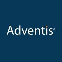 Adventis logo on a blue background