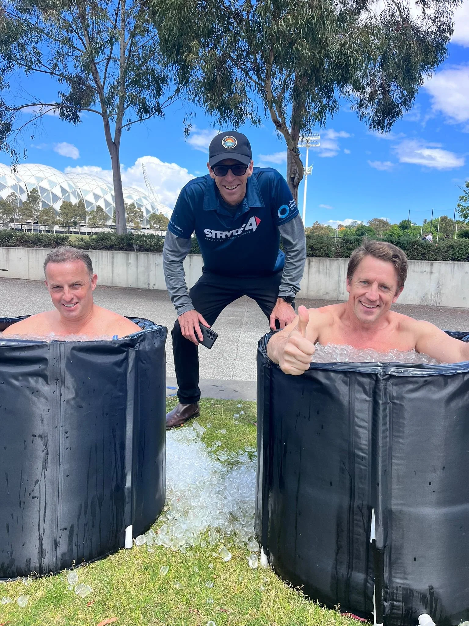 Cheering you on in an ice bath