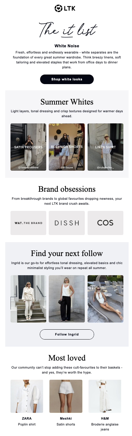 LTK | Email Campaign | Summer Whites