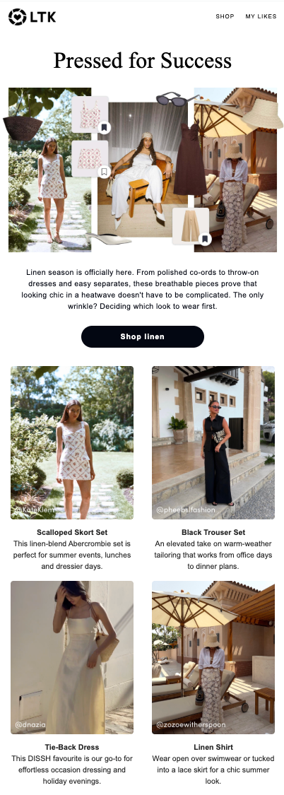 LTK | Email Campaign | Linen Edit