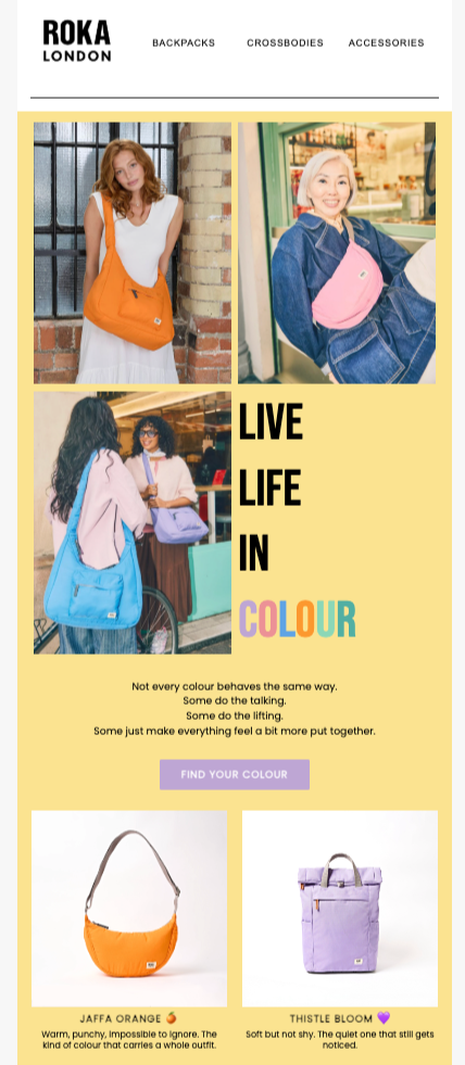 ROKA London | Klaviyo Email Campaign | New Colourways