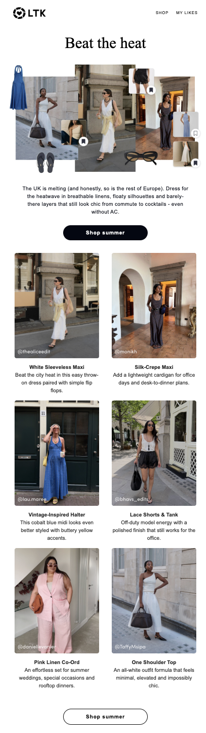 LTK | Email Campaign | Heatwave Styling
