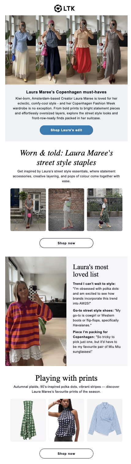 LTK | Email Campaign | Creator Takeover