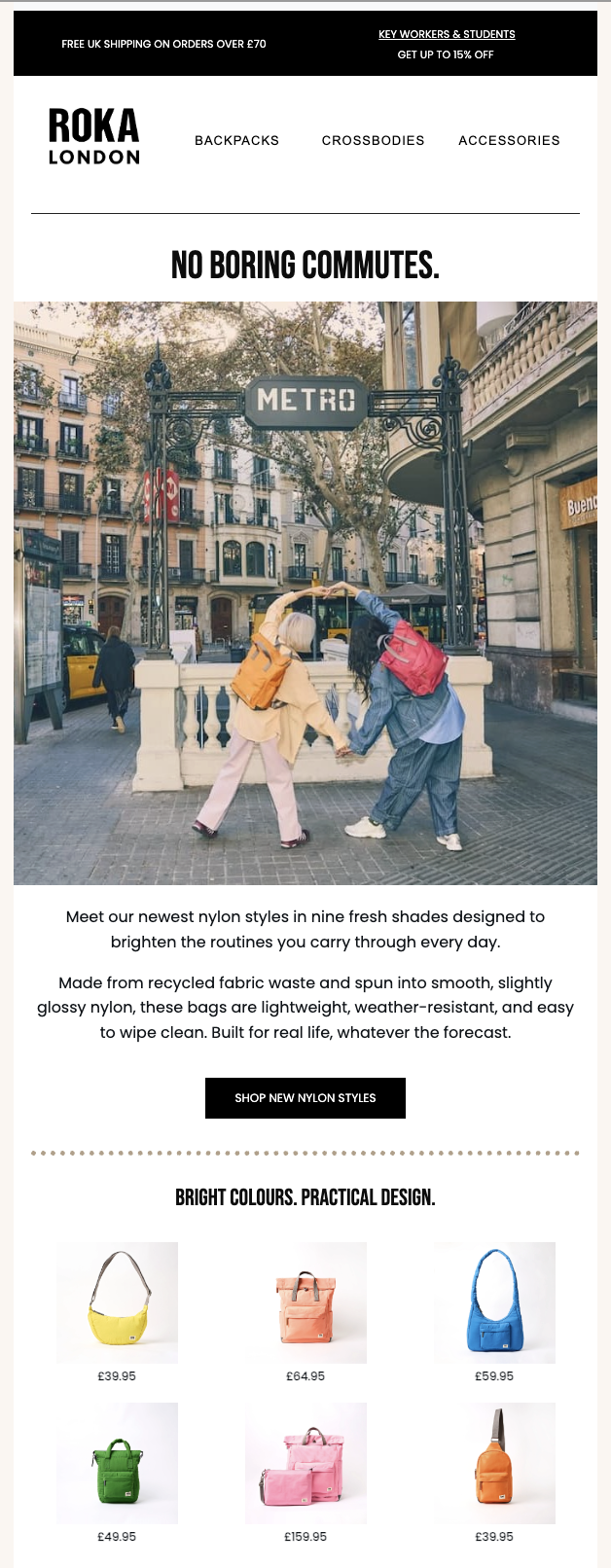 ROKA London | Klaviyo Email Campaign | Spring Summer Collection