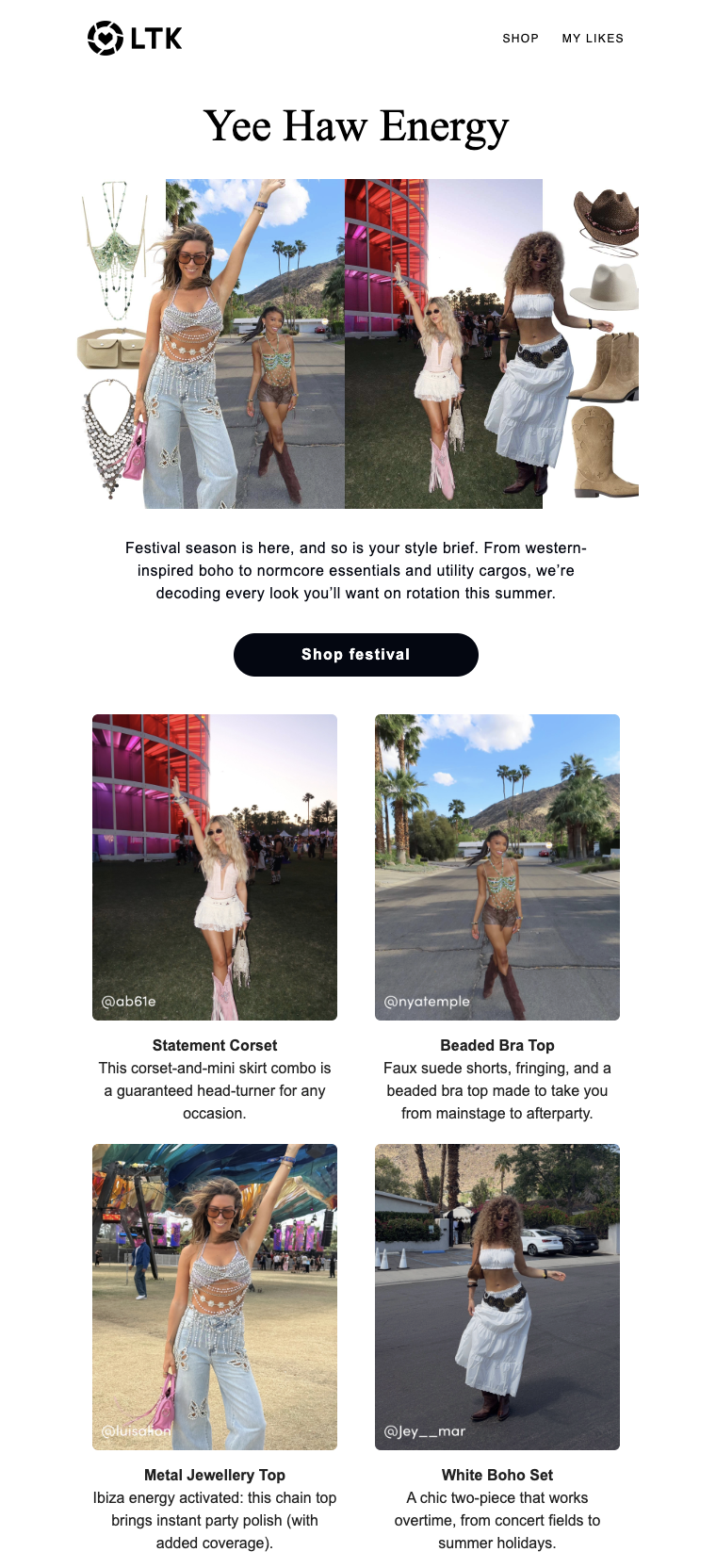 LTK | Email Campaign | Festival