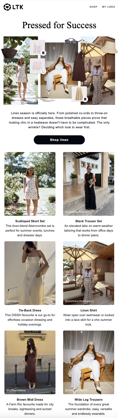 LTK | Email Campaign | Linen Edit