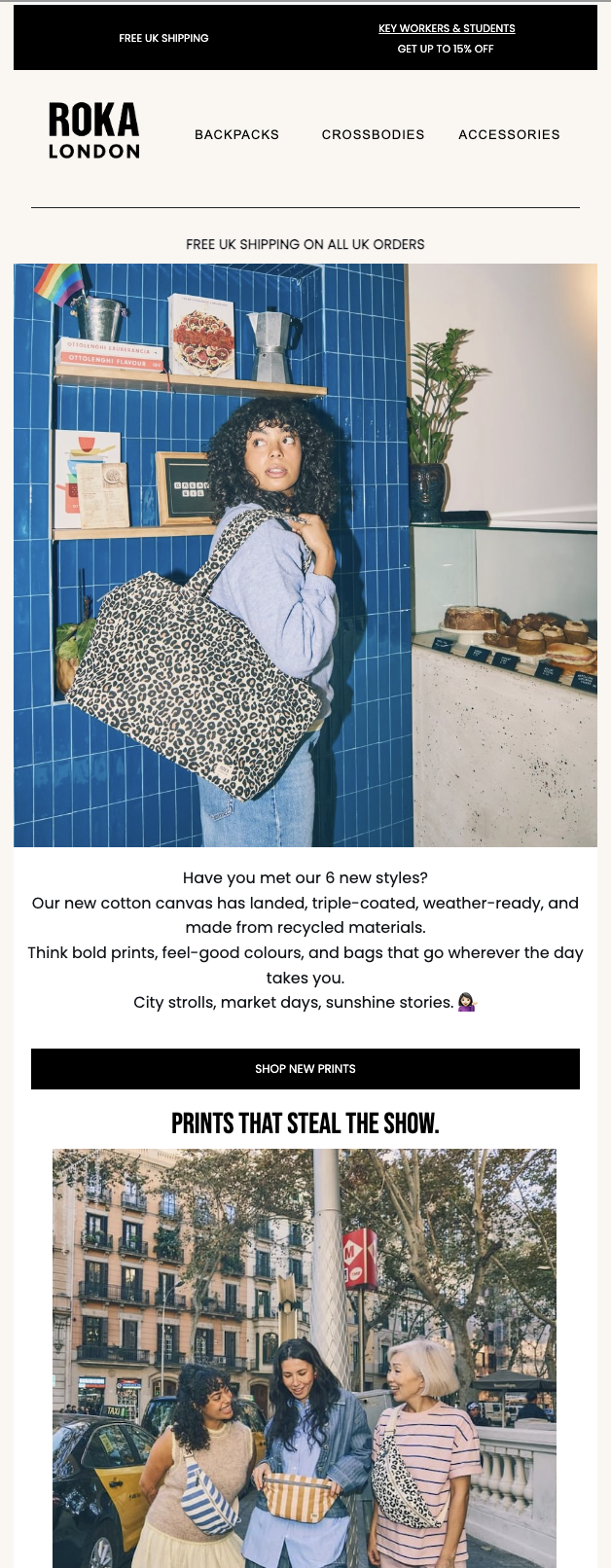 ROKA London | Klaviyo Email Campaign | Summer Tote Bag