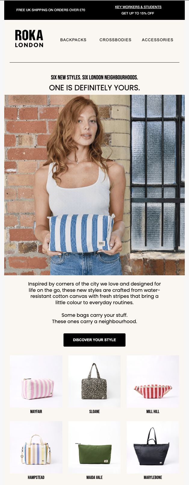 ROKA London | Klaviyo Email Campaign | Spring Summer Collection