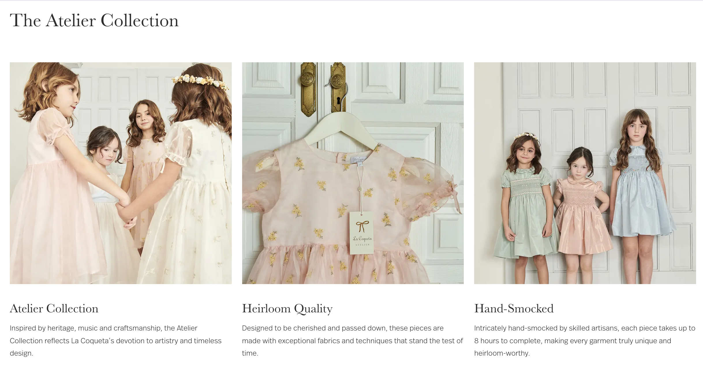 La Coqueta | Shopify PDP Detail Blocks | Atelier Special Occasion