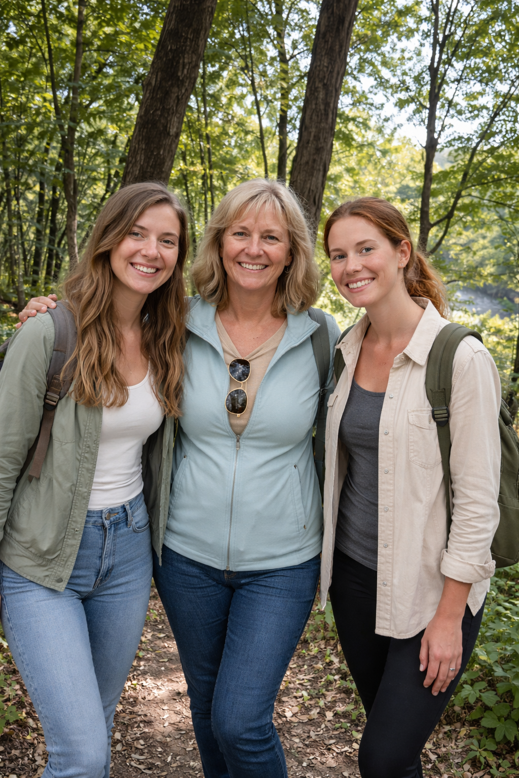 a mother and daughters celebrate mother's day nature hike