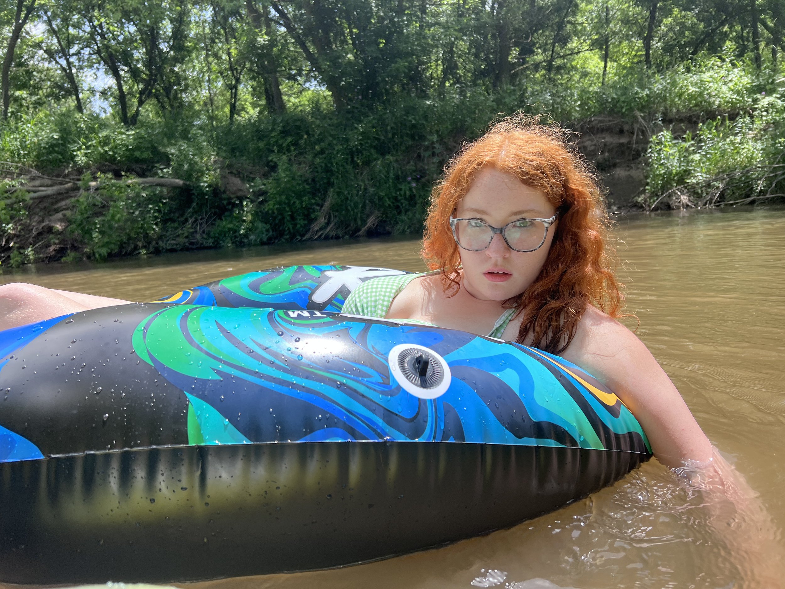 tubing on the river at camp materfield