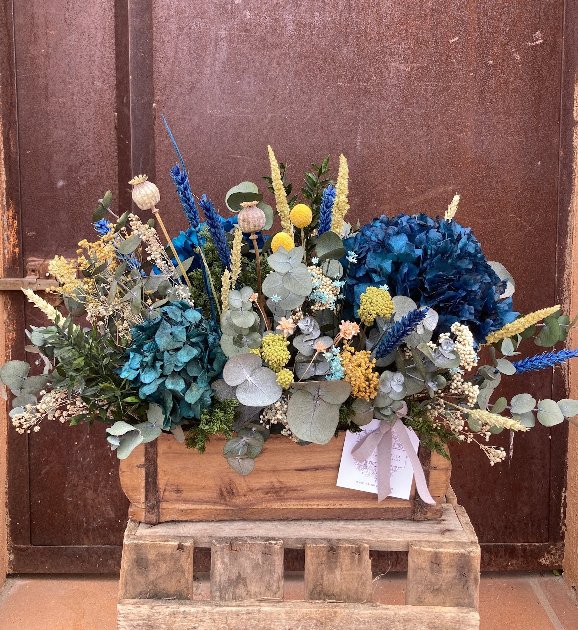 Caja Flores Preservada Azul