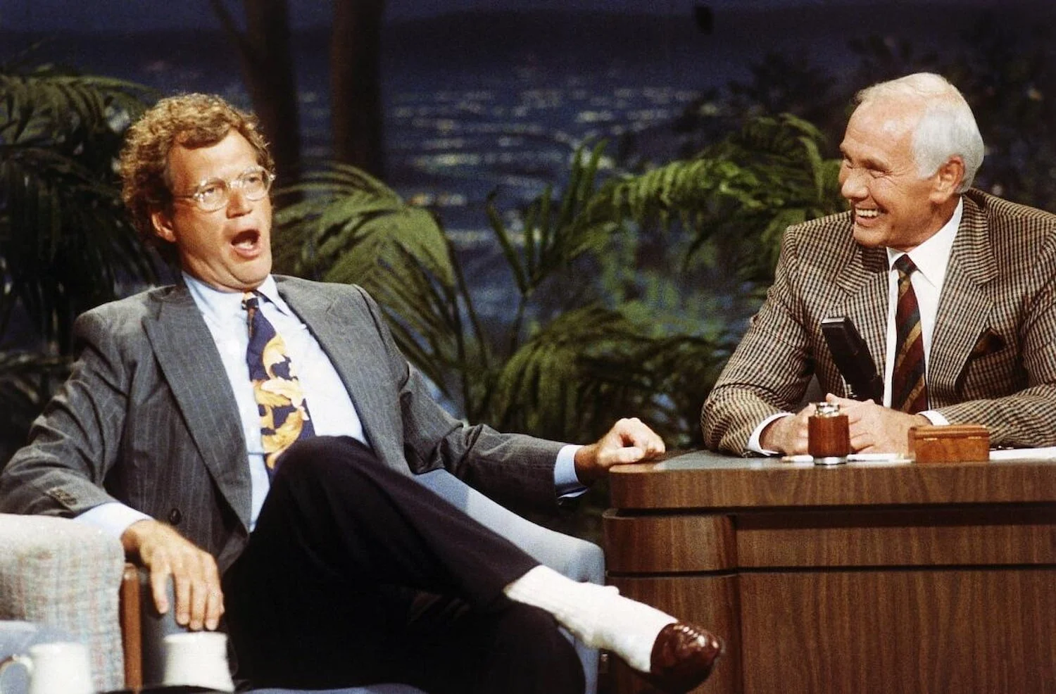 David Letterman and Johnny Carson