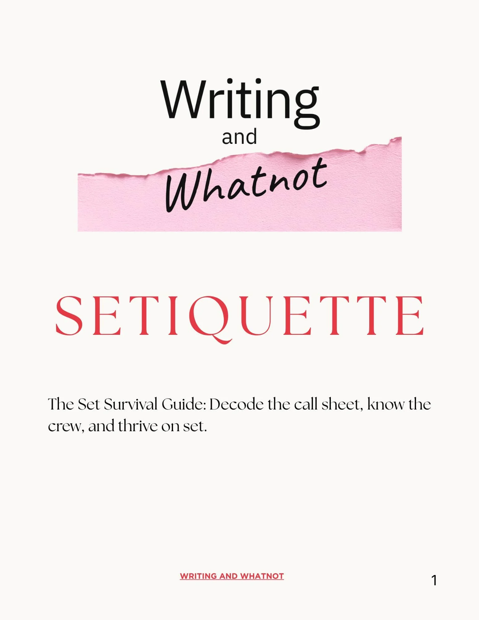 Setiquette - The TV & Film Set Survival Guide