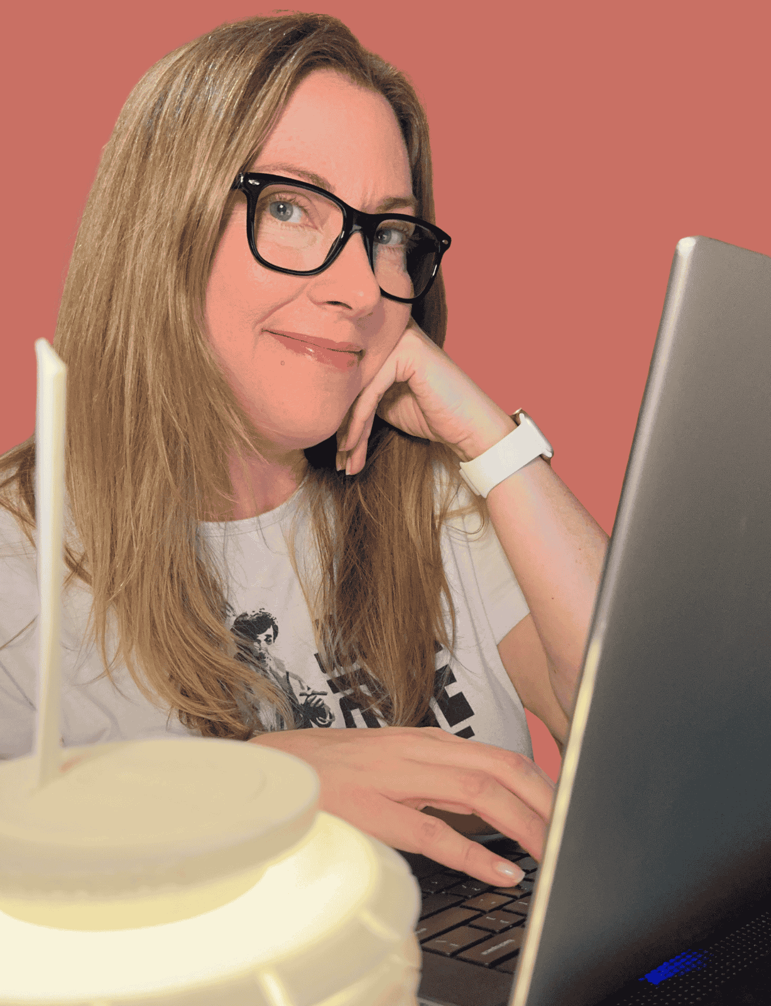 Julie Benson Writing at Desk