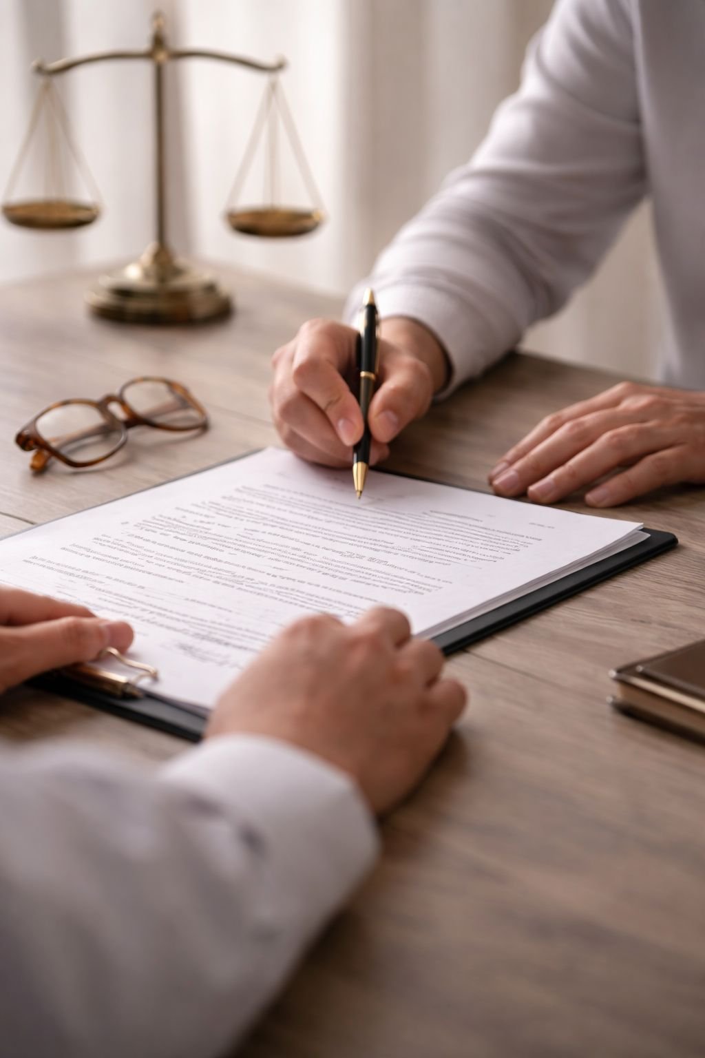 Firma de documentos legales con notaria pública, proceso de notarización segura y legal en Florida.