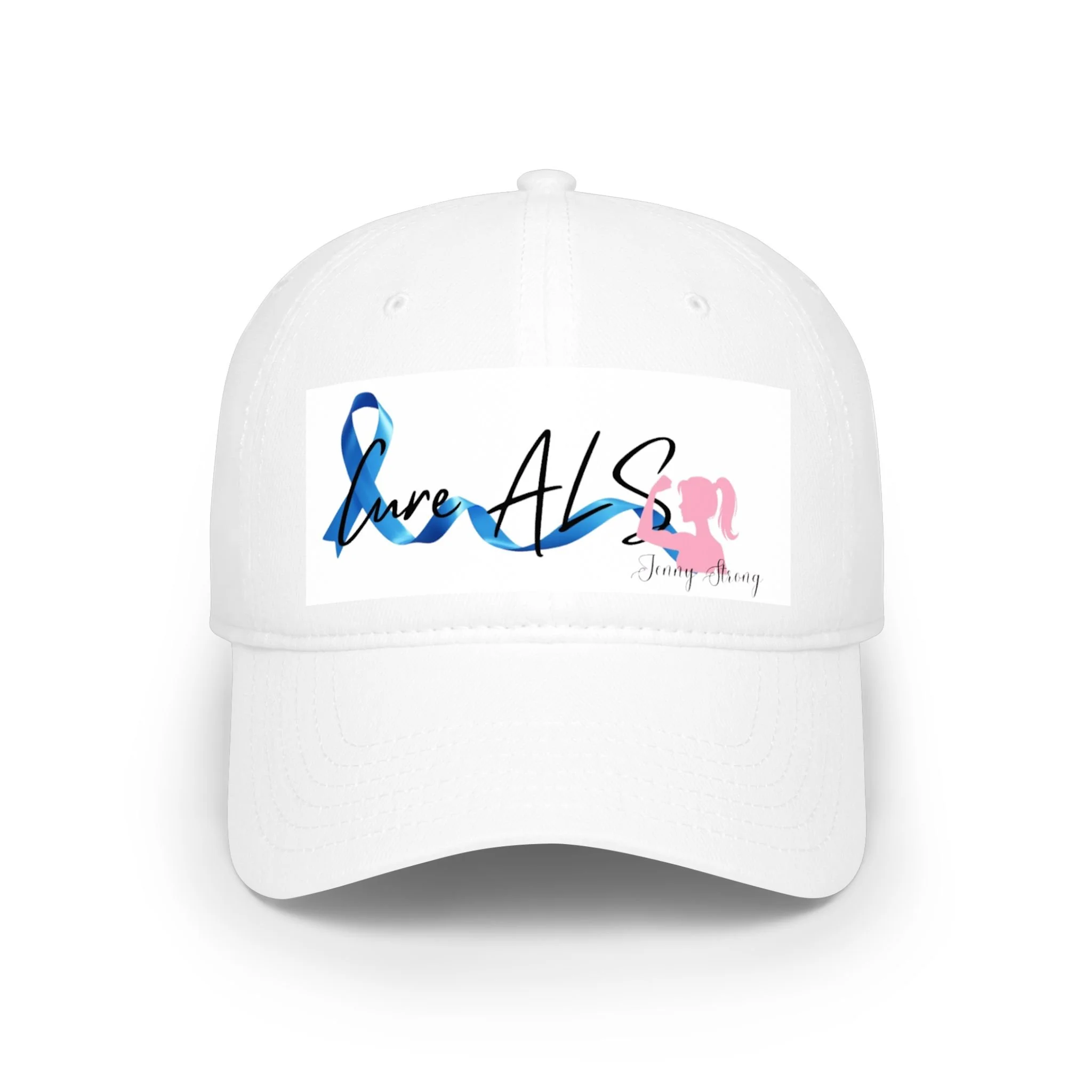 ALS Awareness Low Profile Baseball Cap — 'Love ALS' Ribbon Design