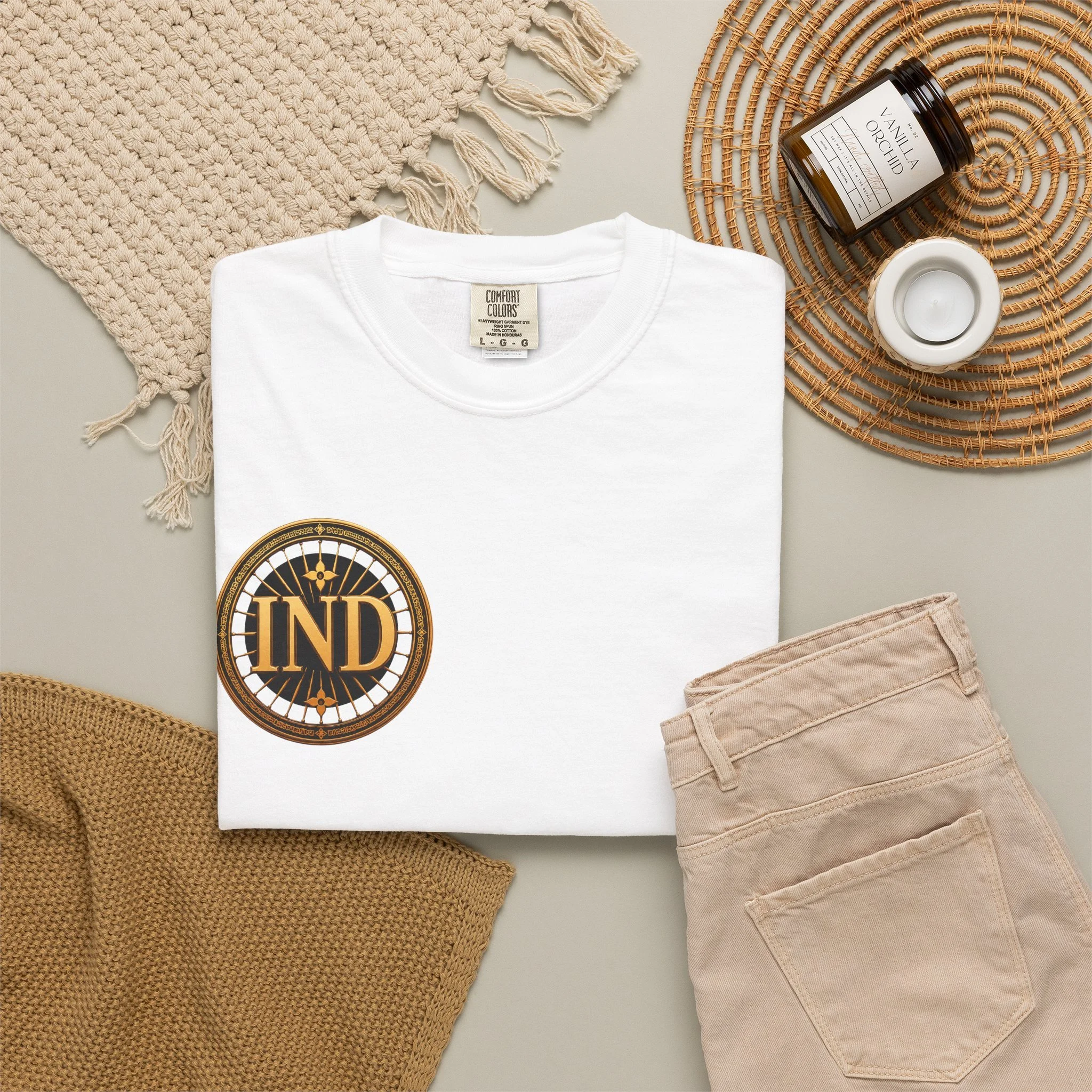Monogram Tricolor Logo T-Shirt — INDIAN Flag Inspired Designer Motif