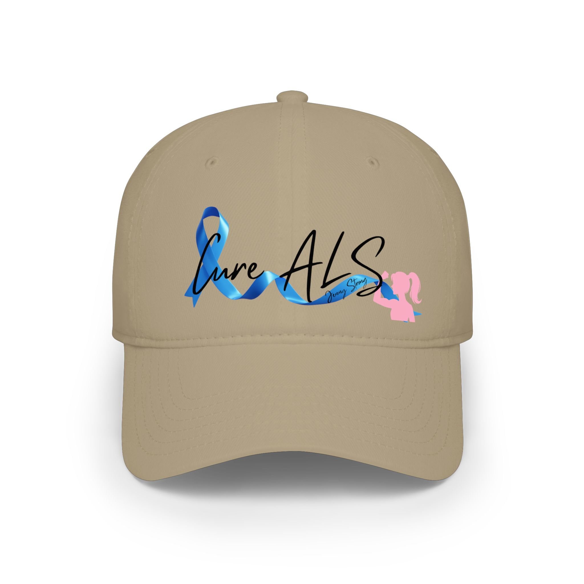 ALS Awareness Low Profile Baseball Cap — 'Love ALS' Ribbon Design