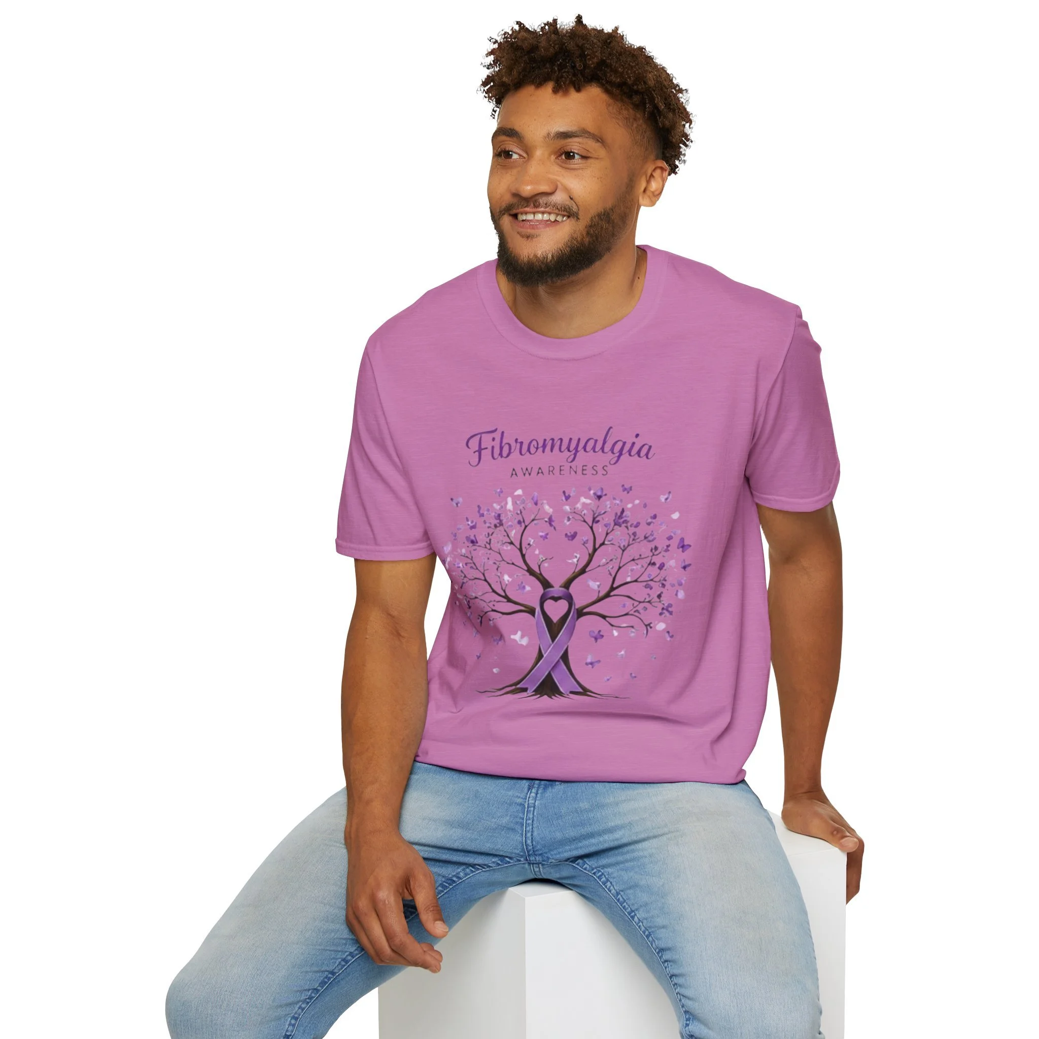 Fibromyalgia Awareness T-Shirt — Purple Ribbon Tree Design