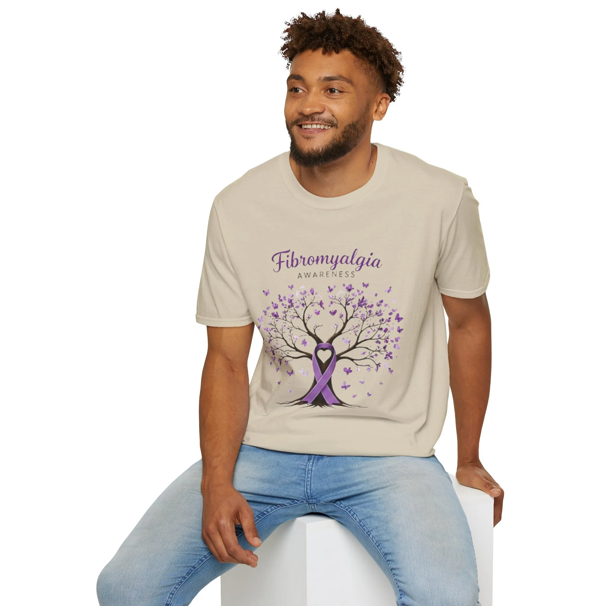 Fibromyalgia Awareness T-Shirt — Purple Ribbon Tree Design