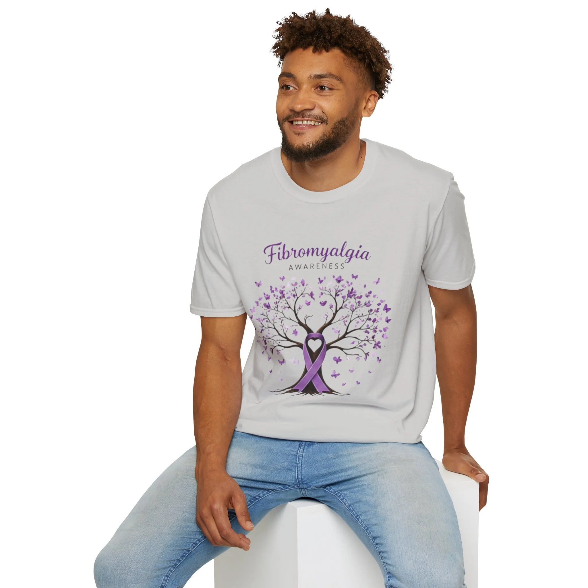 Fibromyalgia Awareness T-Shirt — Purple Ribbon Tree Design