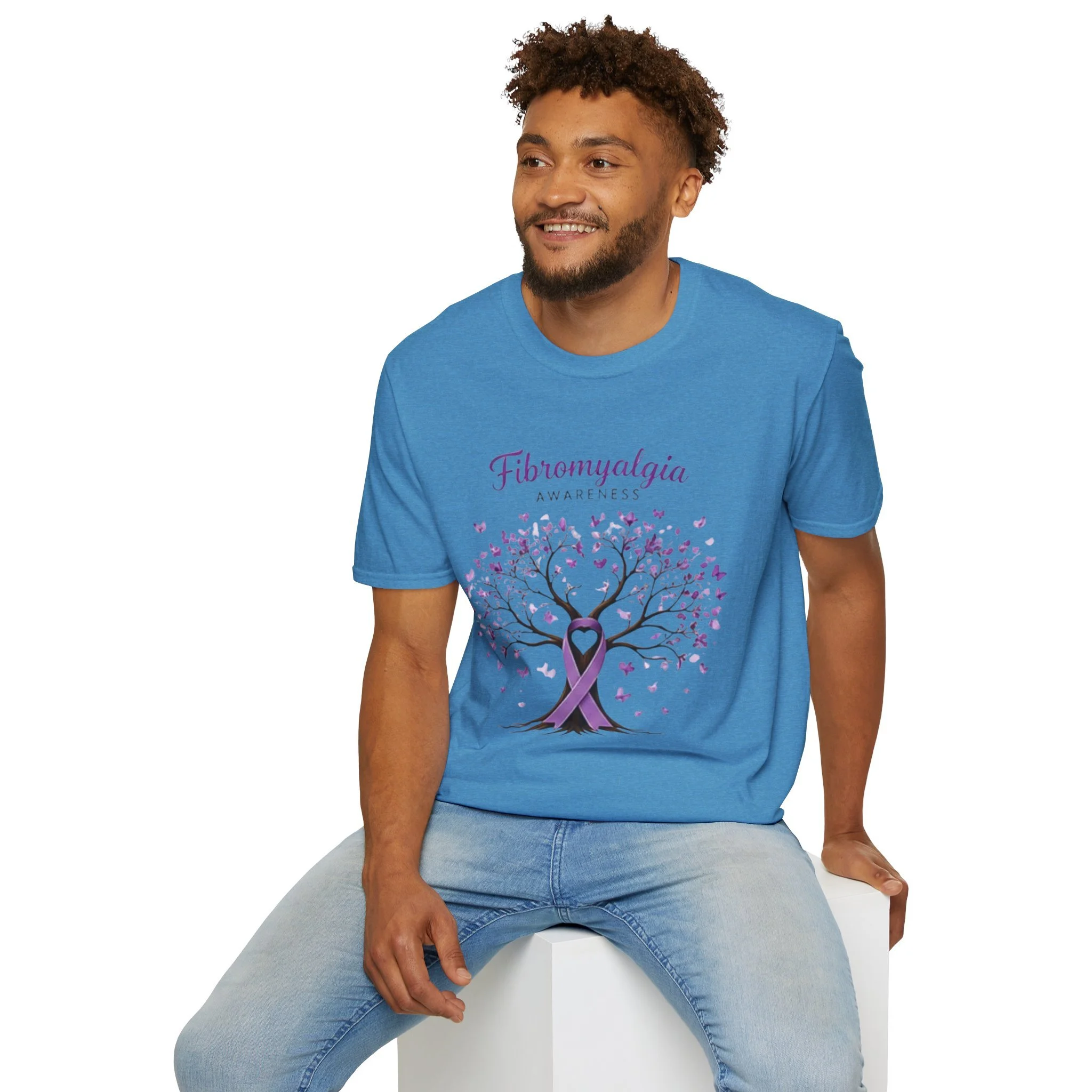 Fibromyalgia Awareness T-Shirt — Purple Ribbon Tree Design