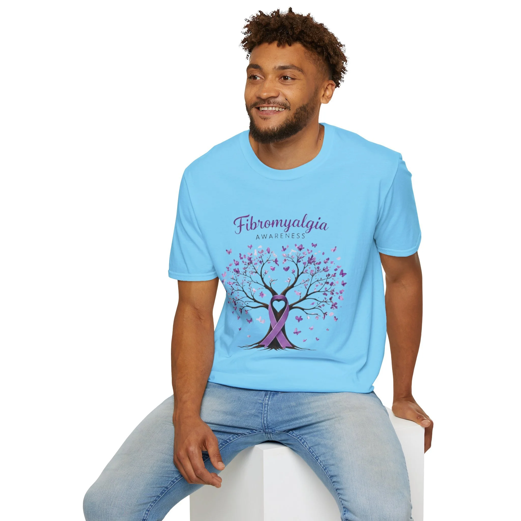 Fibromyalgia Awareness T-Shirt — Purple Ribbon Tree Design