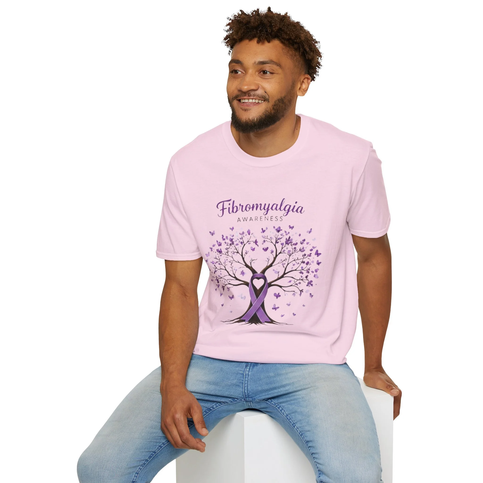 Fibromyalgia Awareness T-Shirt — Purple Ribbon Tree Design