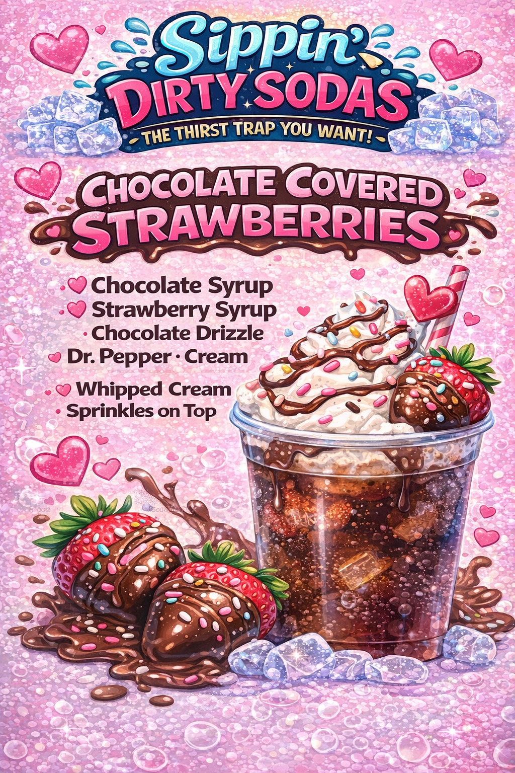 Chocolate Covered Strawberries dirty soda